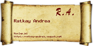 Ratkay Andrea névjegykártya